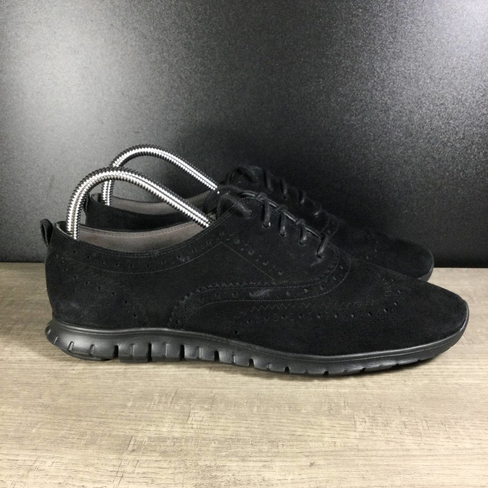 Cole Haan Black Suede Oxfords